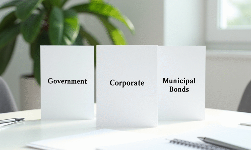 Documents obligations gouvernementales sur un bureau lumineux