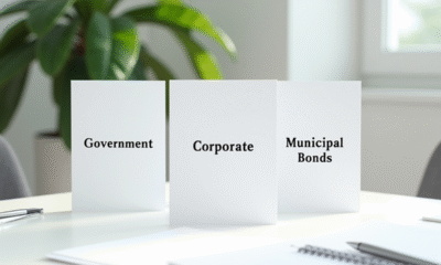 Documents obligations gouvernementales sur un bureau lumineux