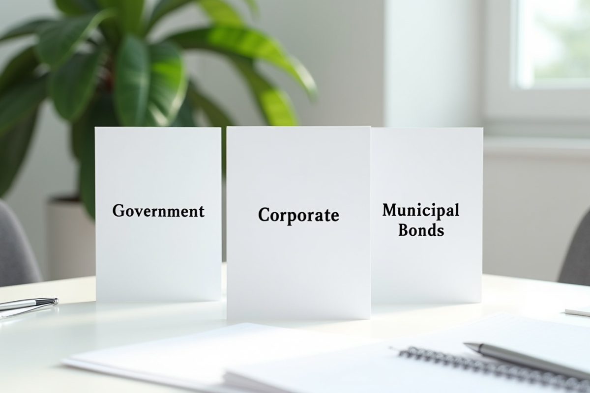 Documents obligations gouvernementales sur un bureau lumineux