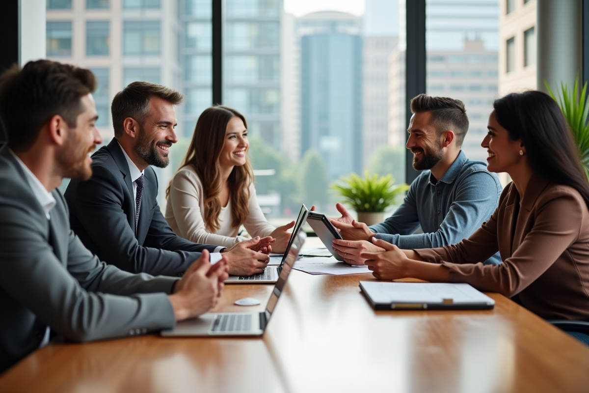 Groupe de professionnels lors d