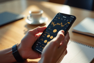 Main tenant un smartphone avec l application Binance wallet